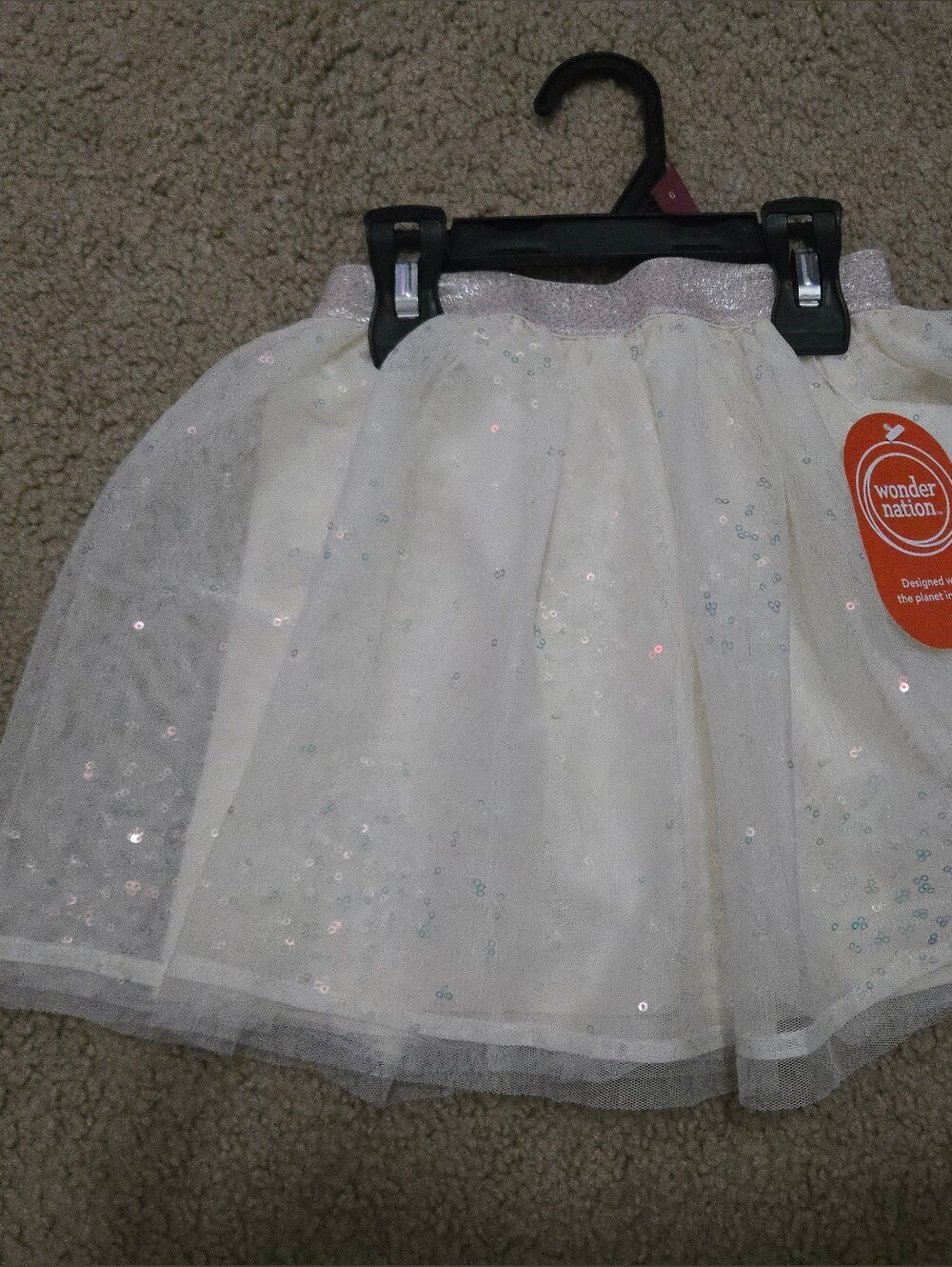 wonder nation White Sequined Tulle Skirt